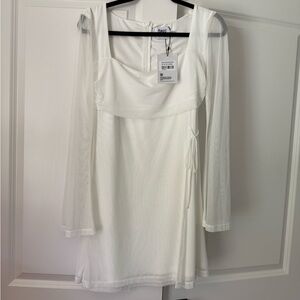 Princess Polly White Long Sleeve Dress